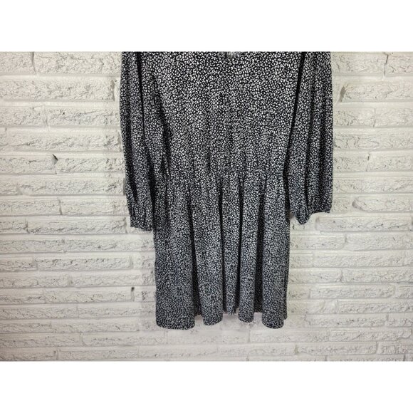 Nine West Womens Dress Extra Large Mini Fit Flare Black Animal Print ANI45E - Picture 5 of 11